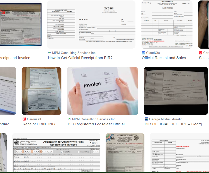 BIR Accredited Form and Receipts